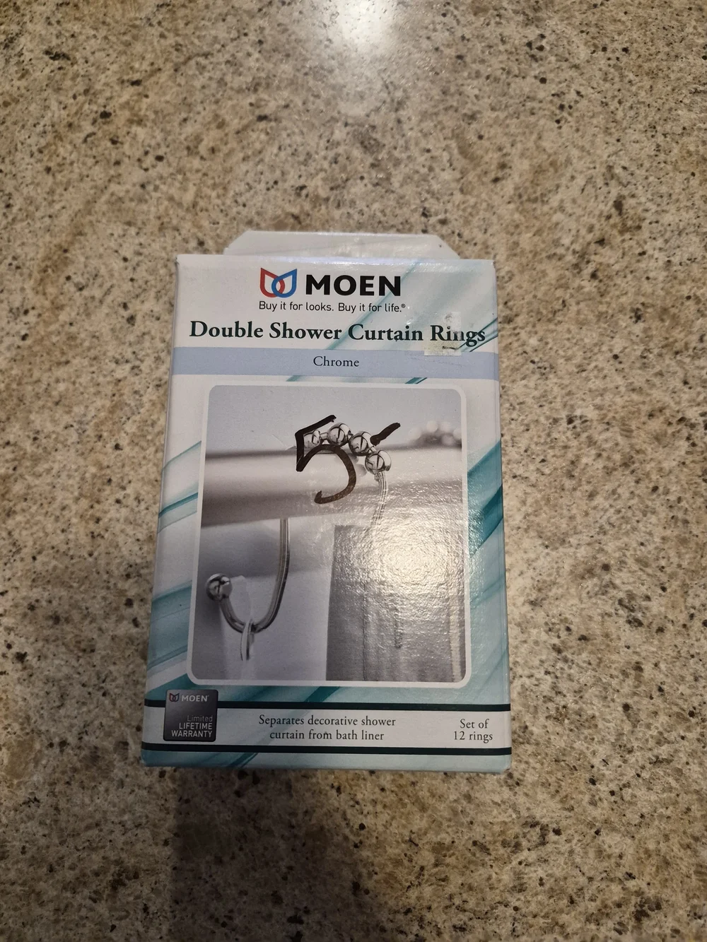 Moen Double Shower Curtain Rings - Chrome